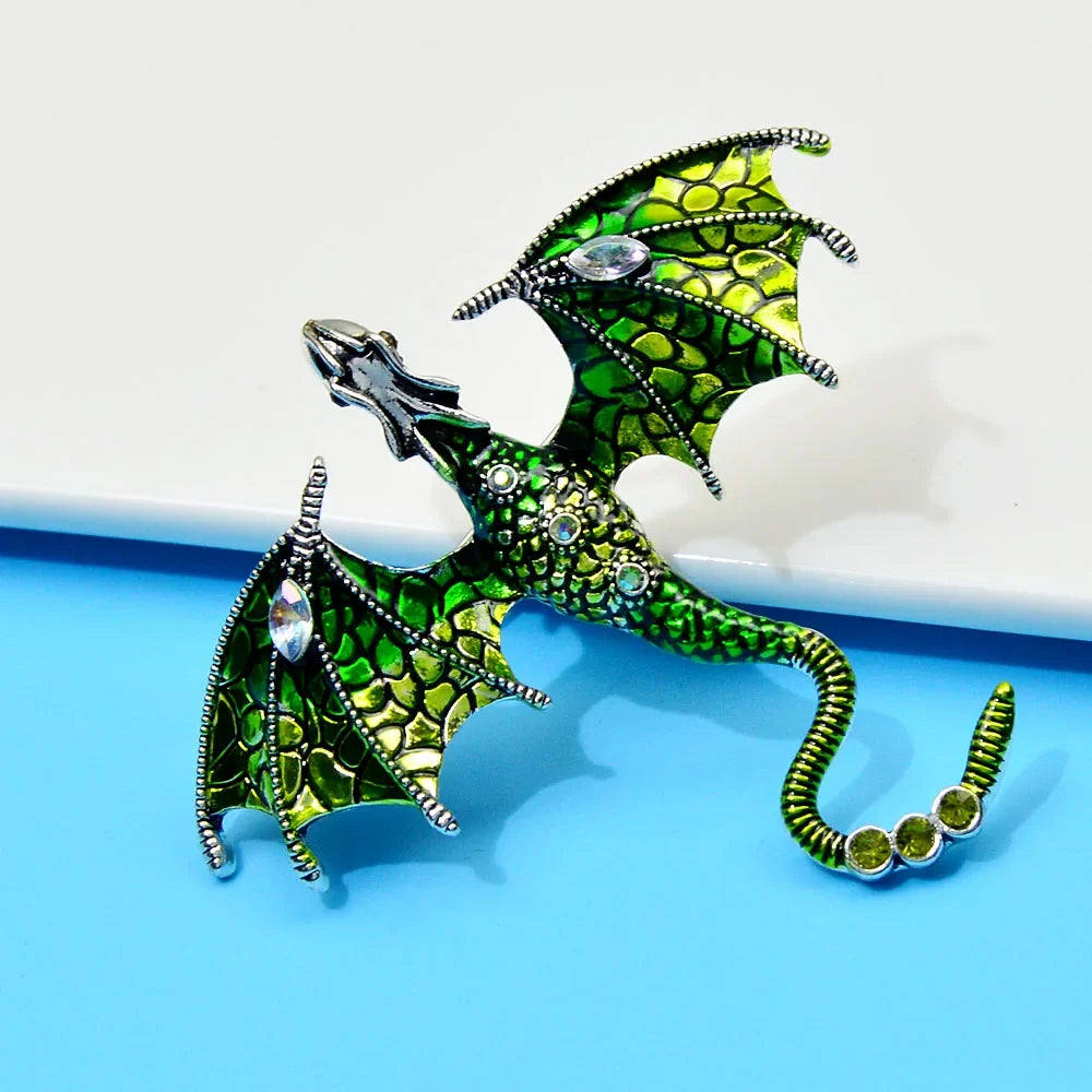 CINDY XIANG Enamel Fly Dragon Brooch Beautiful Legand Animal Pin 3 Colors Available Winter Jewelry High Quality New 2022