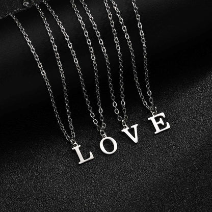 26 Letters A-Z Initial Pendant Necklaces for Women,Alphabet Pendant Rolo Chain Necklace,Simple Fashion Collar Jewelry Gift