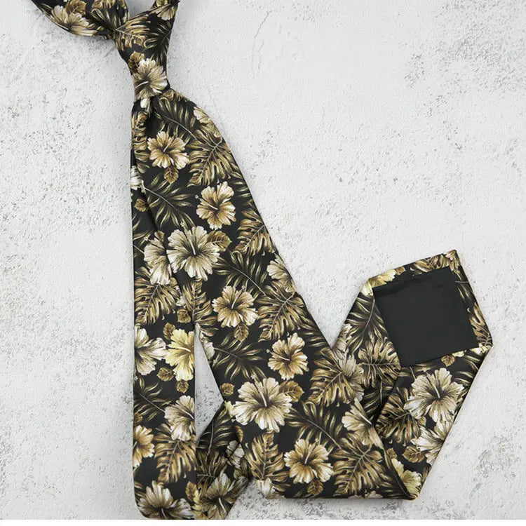 Fashion 8CM Wdith Elegant Neckties Vintage Retro Flower Printed Ties For Adult Mens Casual Daily Neckwear Wedding Party Cravate