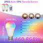 E27 RGB LED Light Bulb 220V 10W with IR Remote Control Color Changing Multicolor + White Lamp Spotlight for Bedroom Party Home