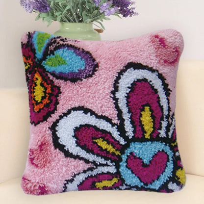 Knot Pillow Package Latch Hook Kit Cushion Pillowcase Kussen Set For Needlework DIY Butterfly Flower Plant Series Latch Hook Kit