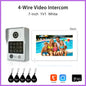 ANJIELO 4-Wire Video Intercom System with 10-inch Touch Screen 5-in-1 Unlock Tuya Smart APP Control IP65 Waterproof Night Vision