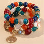 DIEZI Ethnic Bohemian Multicolor Crystal Beads Strand Bracelets Women Men Heart Tree Of Life Charm Bracelet Pulseira Feminina