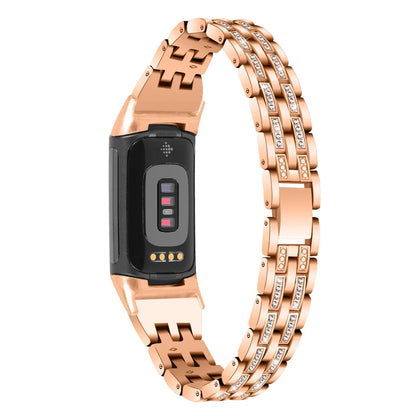 Fitbit Charge 6, 5, 4, 3 & 2 Rhinestone Bracelet Band, 3 Rows