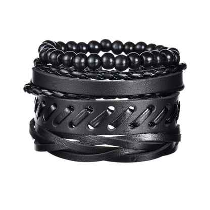 MeMolissa New Fashion Braided Wrap Leather Bracelets for Men High Quality Vintage Charm Wood Beads Ethnic Tribal Wristbands