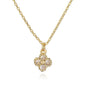 HECHENG, 18K Gold Plated Brass Cubic Zirconia Bijoux Exquisite Flower‑Shaped Women Necklace Dainty Collarbone Chain Jewelry Gift