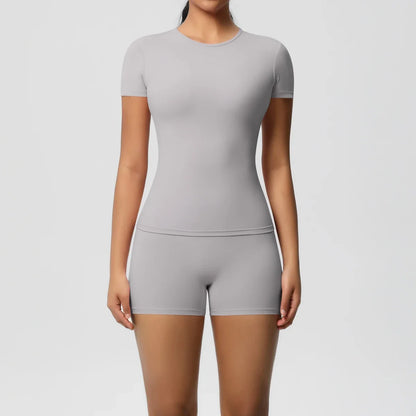 2PC Quick-Dry Gym Leggings & Top Set
