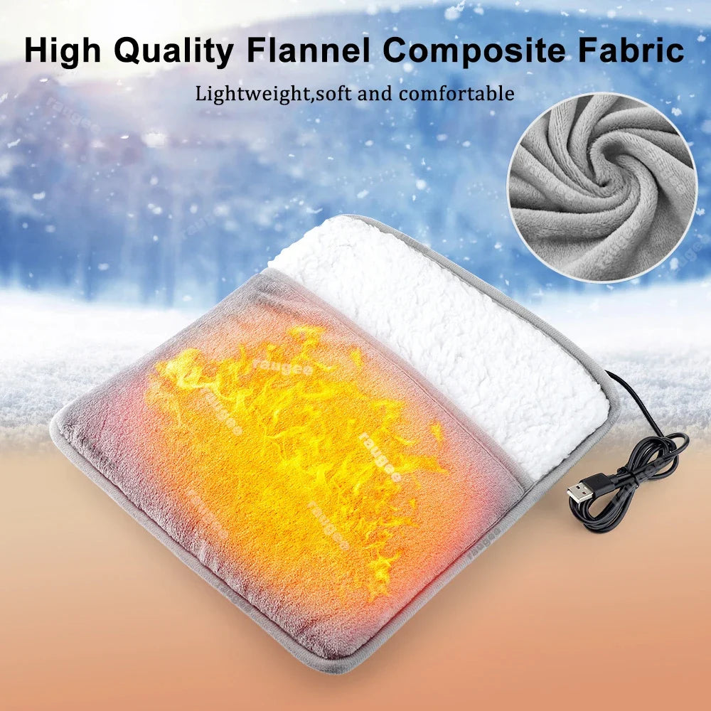 Foot Warmer USB Foot Heater Electric Foot Heating Pad Fast Heating Soft Plush Electric Foot Warmer for Home Heated Feet Warmer