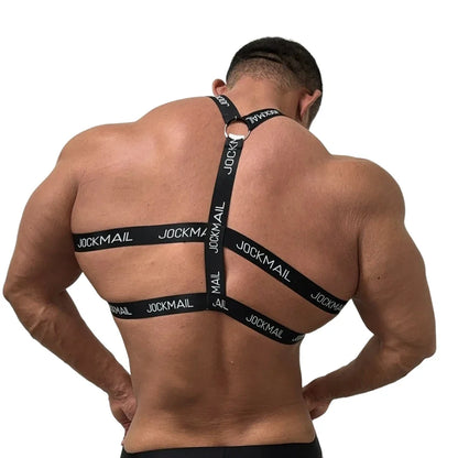 Sexy Lingerie Men's Harness Chest Bodysuit Hollow Out One-piece Jockstrap Leotard Contrast Color Bulge Pouch Bodysuit Underwear