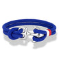 MKENDN Creative Contrast Double Strand Anchor Bracelets Men Women Nautical Survival Rope Bracelets Stainless Steel Anchor Buckle