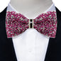 Sparkle Rhinestone Bow Ties for Men Pre-Tied Diamond Sequin Bowtie with Adjustable Length Wedding Party