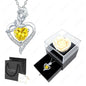 Luxury Red Zircon Heart Necklace With Rose Flower Gift Box For Girlfriend Birthday Valentine Gift  Romantic Accessories