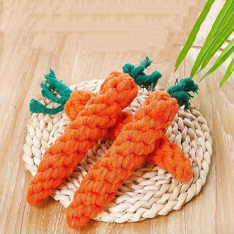 1pcs Hot pet toys cotton rope weaving carrot puppy dogs to relieve boredom and wear resistance and bite resistance pet supplies
