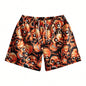 Premium 3D Printed Men's Hawaiian Shorts - Ultra Casual Skull Graphic for Summer Vacations and Sport Running