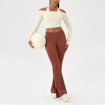 Off Shoulder Long Sleeve Yoga Top