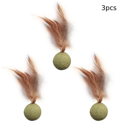 Pet Catnip Toys Edible Catnip Ball Safety Healthy Cat Mint Cats Home Chasing Game Toy Products Clean Teeth Cat Mint Ball