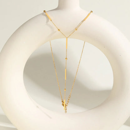 Beaded Long Chain Y Shape Necklace For Women, Minimalist Drop Bar Pendant Choker Necklaces, Clavicle Chain Jewelry
