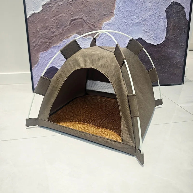 Pet Teepee Durable Floor Mat Dog & Cat House for Indoor/Outdoor Camping  Comfortable for Pets Foldable Cat Bed and Dog Bed cage