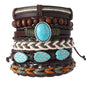Vintage Ethnic Style Woven Leather Bracelet For Men Bohemian Cross Butterfly Life Tree Leather Bracelets Gifts For Friend