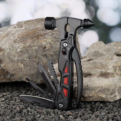 TrailMaster: Compact Multitool & Tactical Hammer