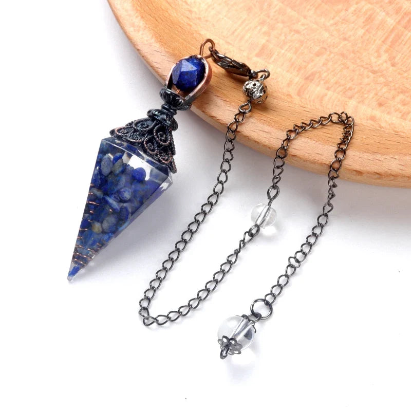 Natural Stone Spirit Pendulum Pendant Latticed Chain