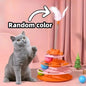 Interactive Cat Toy Tower Kitten Turntable Track Roller Balls Toys With Feather Pets Training Supplies Toy For Cat Tower
