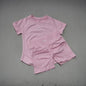 DFDK 2 Piece Athletic Tracksuit, Seamless Short Sleeve Yoga Wear, High Stretch Running Shorts, Gym Training Outfit
