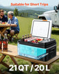 Car Refrigerator, DC 12/24V AC100-240V Compressor Electric Cooler, -4°F to 68°F Car Fridge with APP Control, 21 QT Cars Freezer for RVs, Campsites, Boats, Camping, Fishing, 60W Portable Freezer