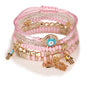 3pcs Boho Bohemian Pink Butterfly Pendant Charm Beads Bracelets Set For Women Stone Wristband Bracelet Bangles Pulseras Feminina