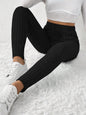 Ribbed Knit Mid-Calf Leggings for Women