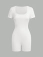 American short-sleeved outdoor and sports clothing, yoga integrated sports suit, women's fitness stretchy tight-fitting clothes