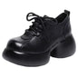 GKTINOO 2026 Spring New Genuine Leather Pumps Thick Soled Women Shoes Retro Comfortable Round Toe Wedges Platform Shoes