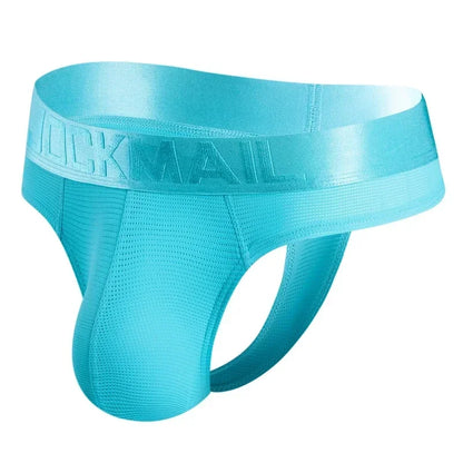 Sexy Men Underwear Jockstrap T-Back Thongs & G-Strings Tangas Mens Bikini Brief Nylon Mesh Fast Dry As Underwear or Swimwear