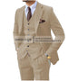 3 Pieces Men's Suits Tweed Herringbone Slim Fit Business Cauasl