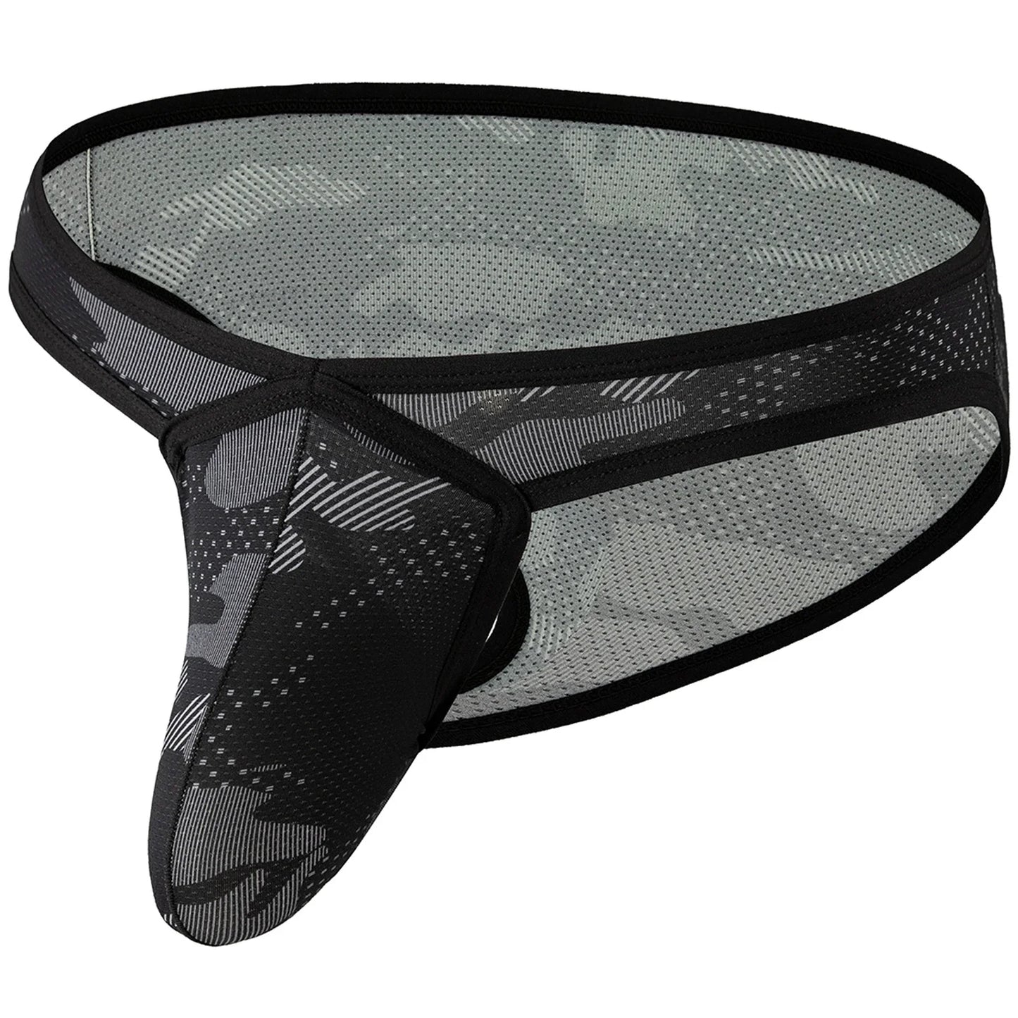 Hot Men Sexy Big Large Pouches Camouflage Panties G-string Convex Pouch Gay Fetish Bikini Briefs Mesh Solid Penis Pouch Lingerie