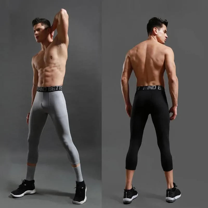 Sports Fitness Pants Men Gym Shorts Workout Tights