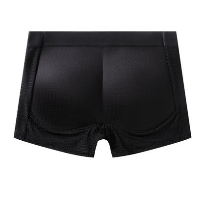 Mesh Breathable Men's Underwear, Comfy Stretchy Butt Shaping Boxer Briefs Shorts, Gym Athletic Hip Lifting Trunks