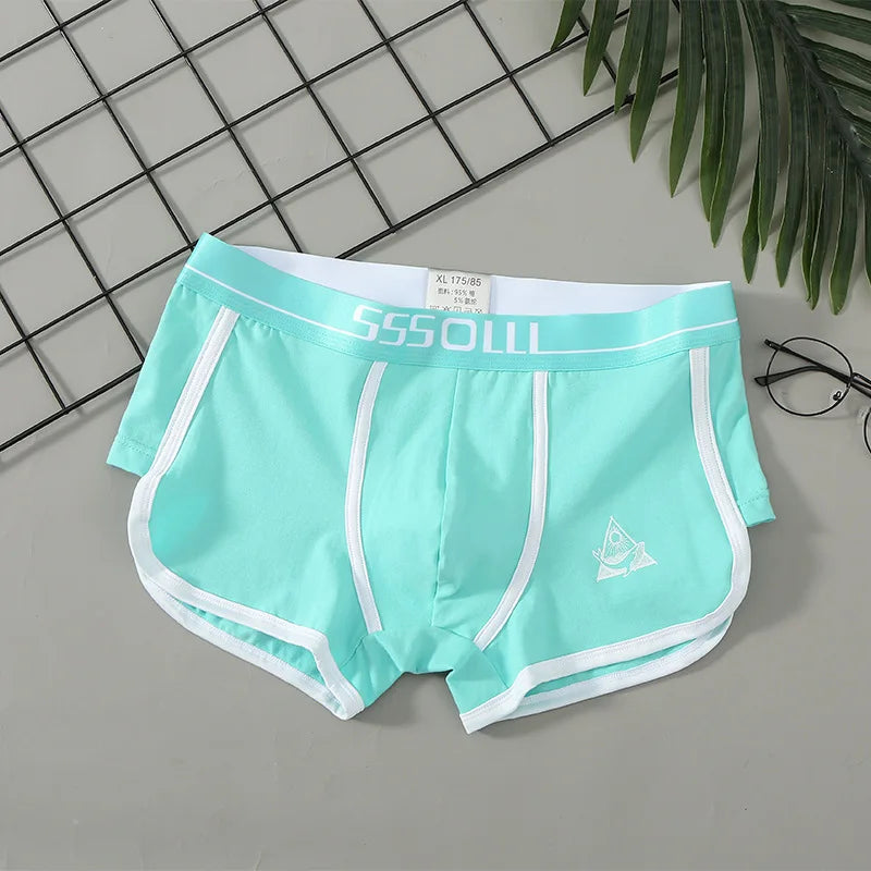 Large Size Men Cotton Underpants Breathable Comfortable Underwear Mid-rise Boxer Shorts Fashion Printed Sexy U Pouch Panties