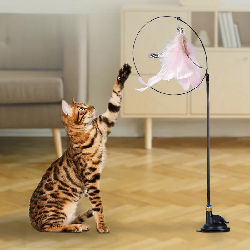Funny Simulation Bird Cat Toy Feather with Bell Cat Stick Interactive Toy for Kitten Playing Teaser Wand Toy Pet Cats Supplies