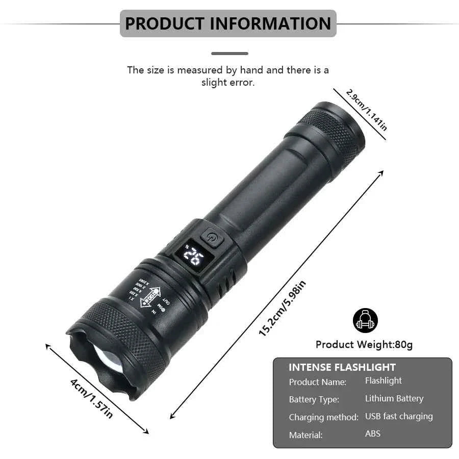 High Power LED Tactical Flashlight with USB Charge