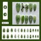 24pcs Red Star Print Fake Nails Sweet Cool Short Almond Press on Nail for Women Wearable Detachable Ins Spice Girl False Nails