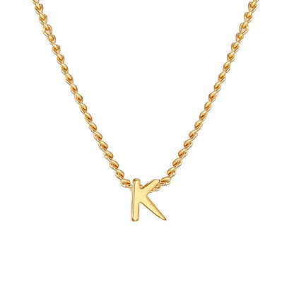 Vnox Chic Tiny A-Z Letters Necklaces for Women Girls, Gold Color Stainless Steel Initial Chokers,Small Pendent Necklaces Jewelry