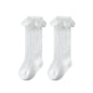 Summer Baby Girls Socks Toddler Bow Long Sock Kids Knee High Soft Cotton Mesh Stocking Spanish Style Hollow Out Lace Socks 0-3Y