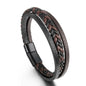 Trendy  Leather Bracelets Men Stainless Steel Multilayer Braided Rope Bracelets For Male Bracelets Jewelry Pulsera Hombre