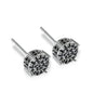 Female Austrian Crystal Round Earring White Gold Yellow Gold Color White Zircon Hip Hop Wedding Stud Earrings For Women Jewelry
