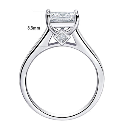 Newshe 2 Pcs GRA Certified Moissanite Princess Cut Wedding Rings Set for Women 925 Sterling Silver Engagement Ring Jewelry
