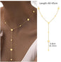 Beaded Long Chain Y Shape Necklace For Women, Minimalist Drop Bar Pendant Choker Necklaces, Clavicle Chain Jewelry