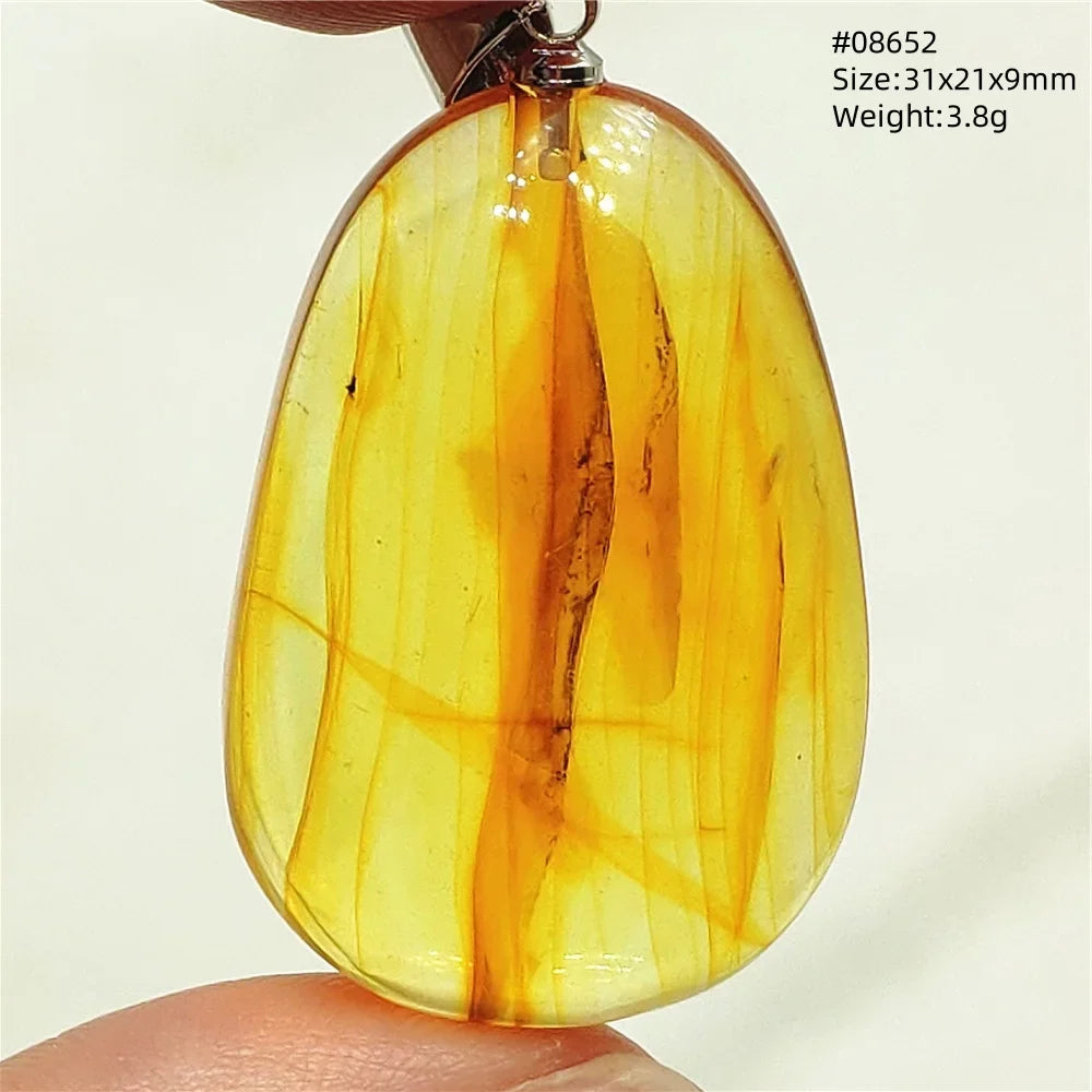 Natural Amber Pendant From Baltic Flower Yellow Amber Water Drop Women Men Jewelry Reiki Stone Women Men AAAAAAA