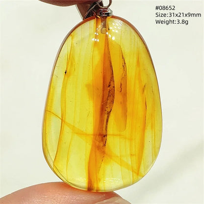 Natural Amber Pendant From Baltic Flower Yellow Amber Water Drop Women Men Jewelry Reiki Stone Women Men AAAAAAA