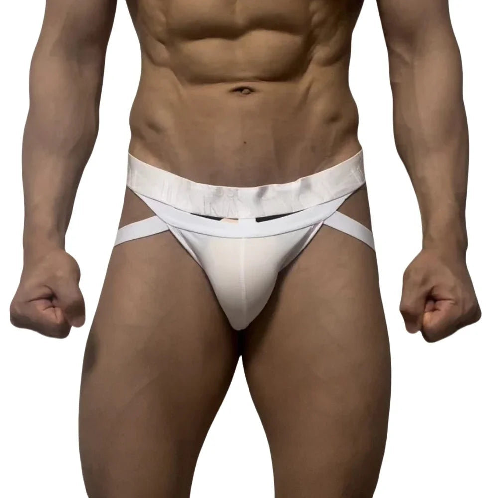 Jockmail Men Sexy G String Thong Erotic Jockstrap Bondage Gay Underwear Penis Pouch Strap  Hollow Lingerie Sissy Panties